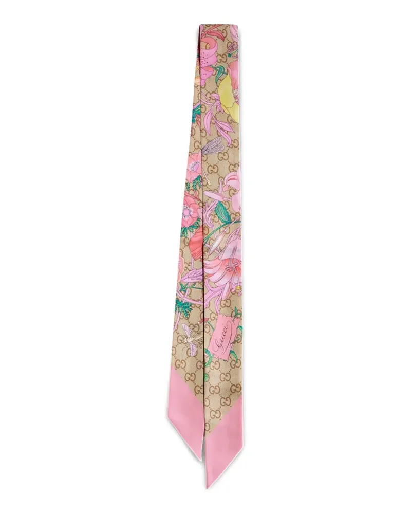 Gucci Flora GG Supreme scarf - Nude Nude