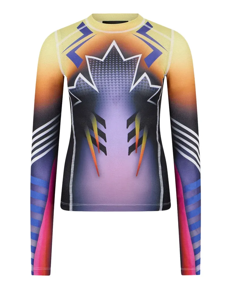 Dsquared2 Langarmshirt mit grafischem Print - Violett Violett