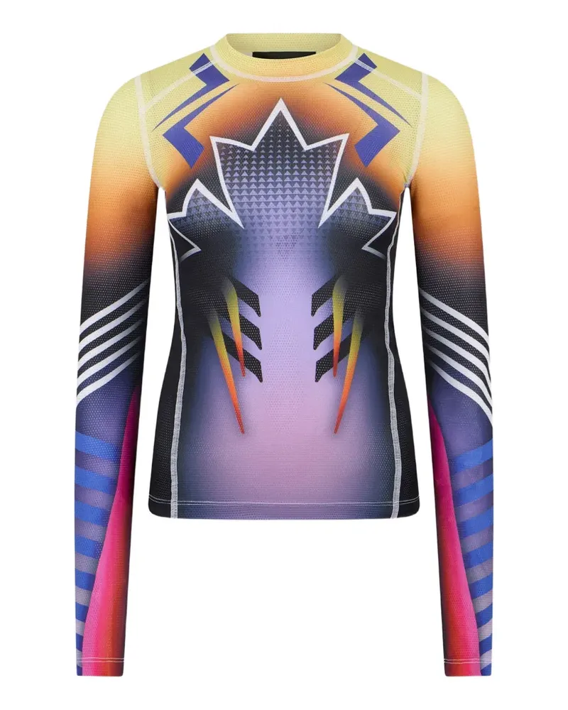 Dsquared2 Langarmshirt mit grafischem Print - Violett Violett