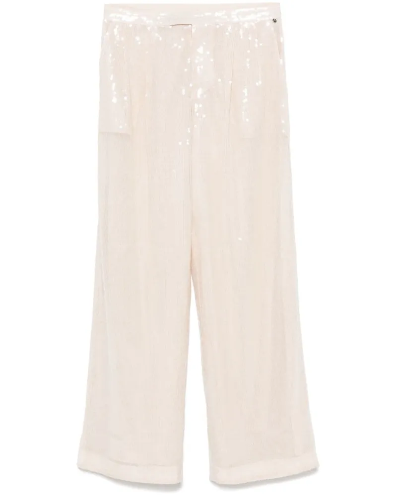 HUGO BOSS Paillettenhose mit geradem Bein - Nude Nude