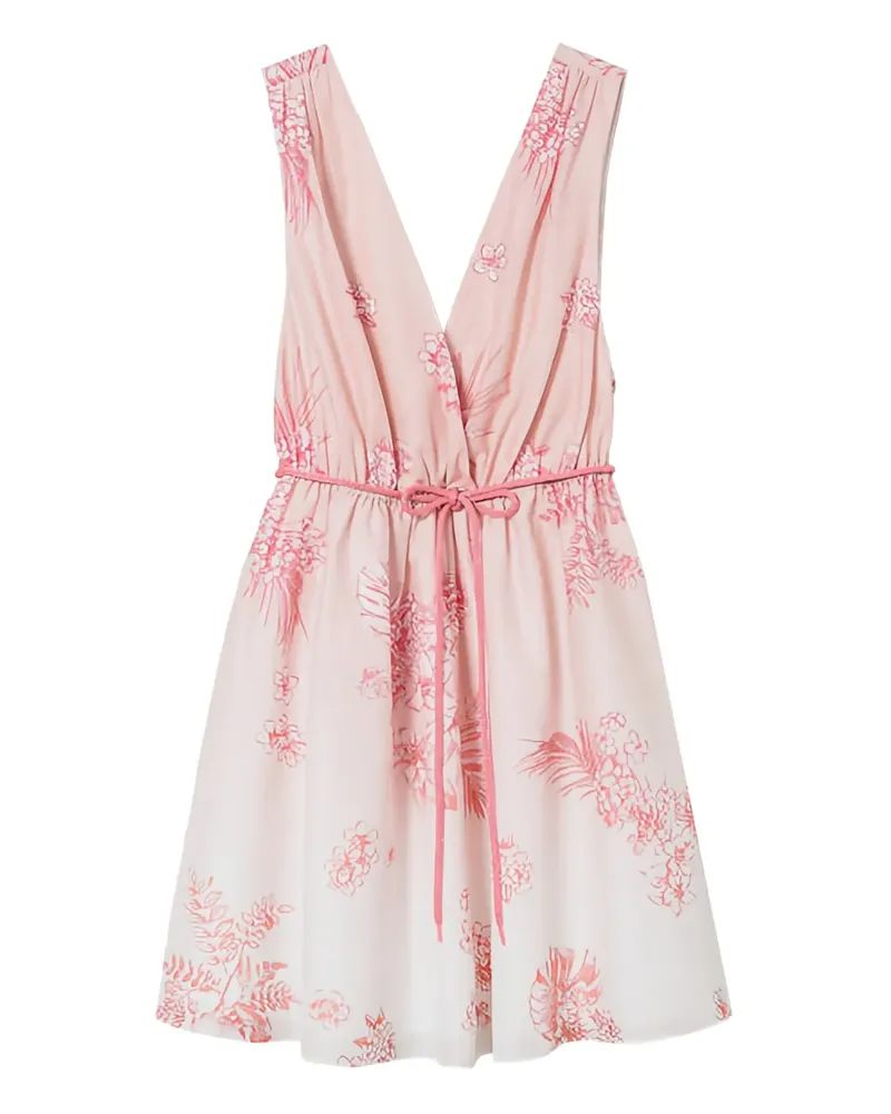 Twin-Set Wickelminikleid mit Blumenprint - Rosa Rosa