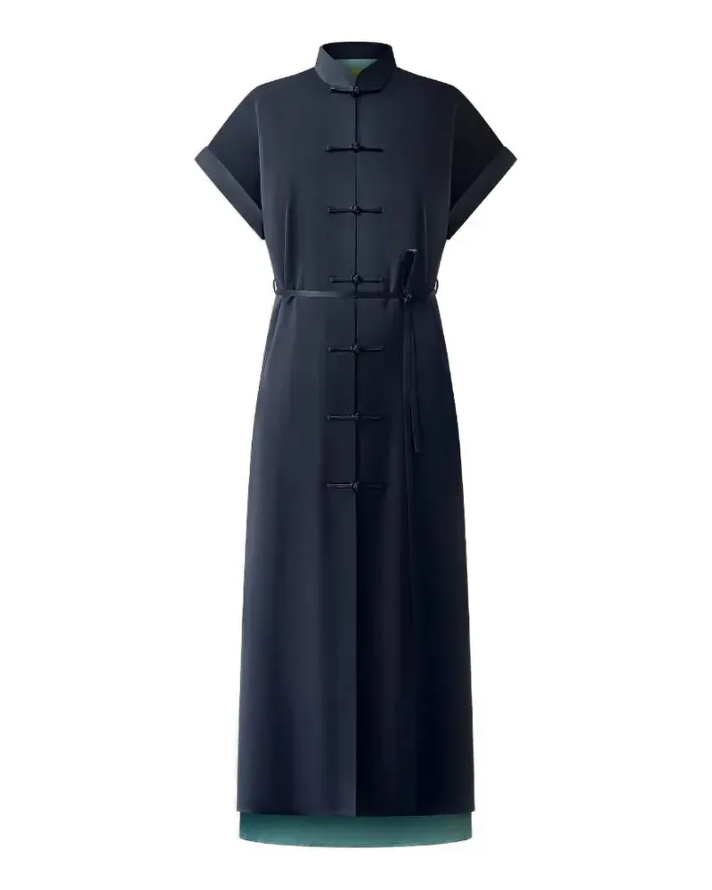 Shanghai Tang Geknotetes Kleid aus Seide - Blau Blau