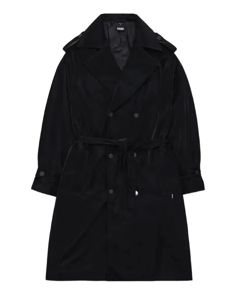 RAINS belted double-breasted trench coat - Schwarz Schwarz