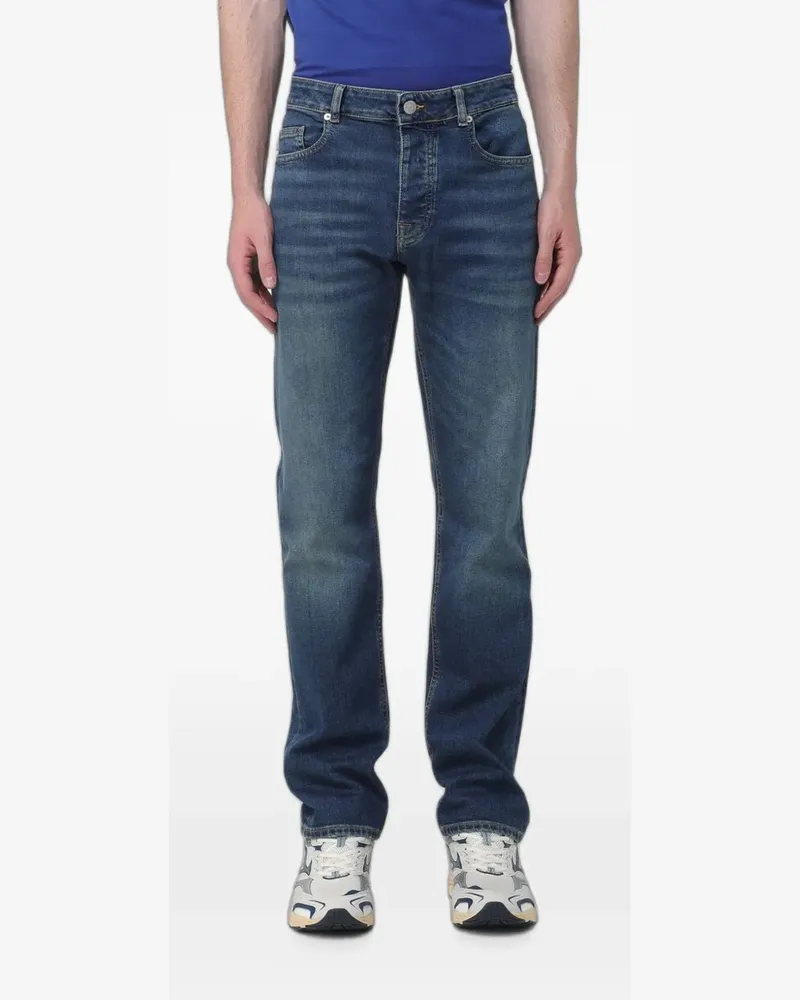 Blauer Boston whiskering-effect jeans Blau