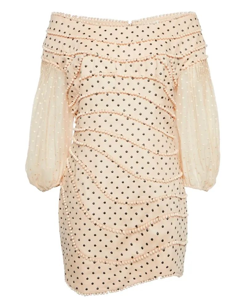 Zimmermann Pre-owned Polka Dot-Minikleid mit Perlenverzierung - Nude Nude