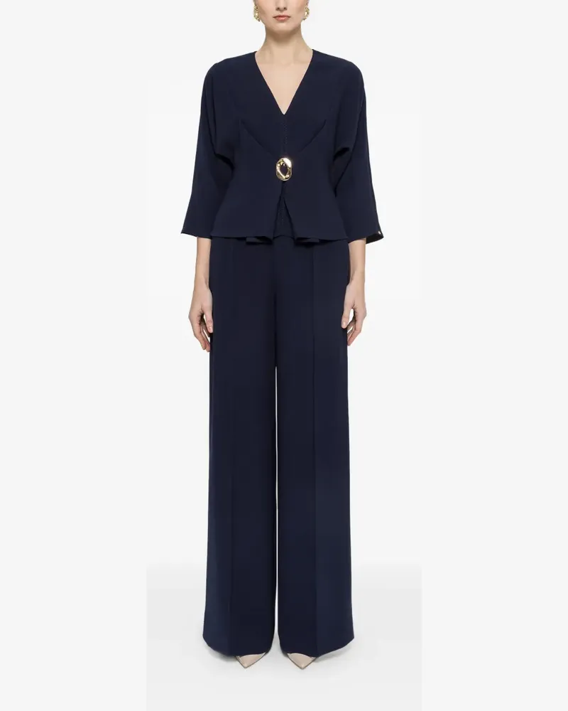 NISSA Krepphose mit hohem Bund - Blau Blau