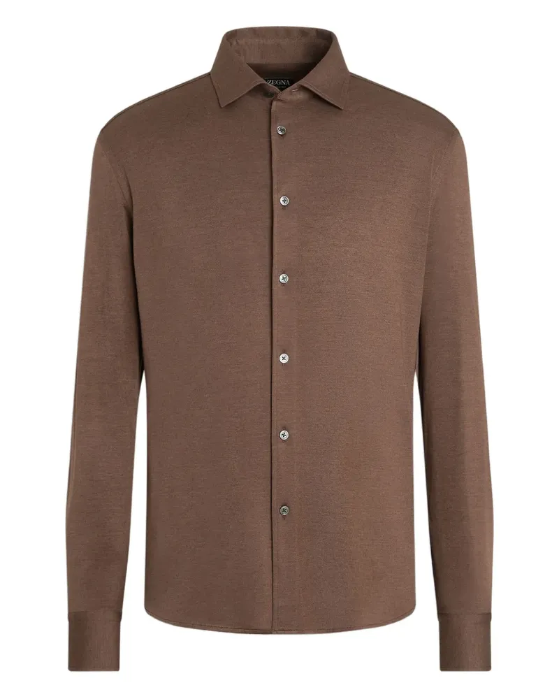 Ermenegildo Zegna T-Shirt aus Kaschmir-Seidengemisch - Braun Braun