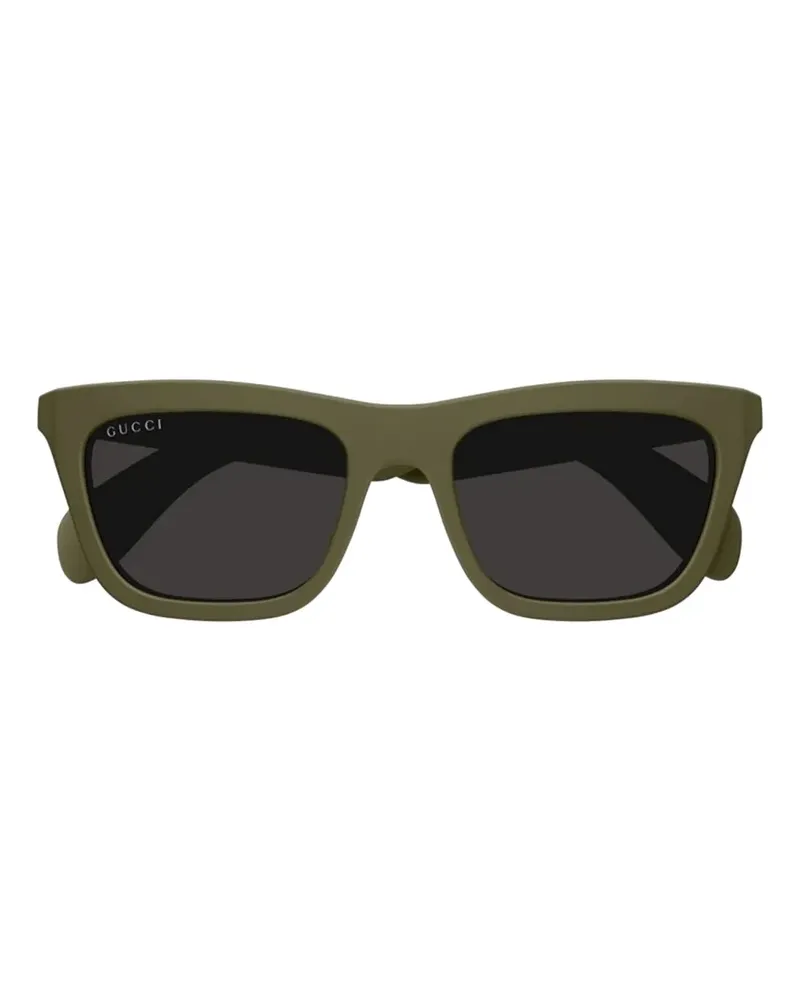 Gucci logo rectangle-frame sunglasses - Grün Grün