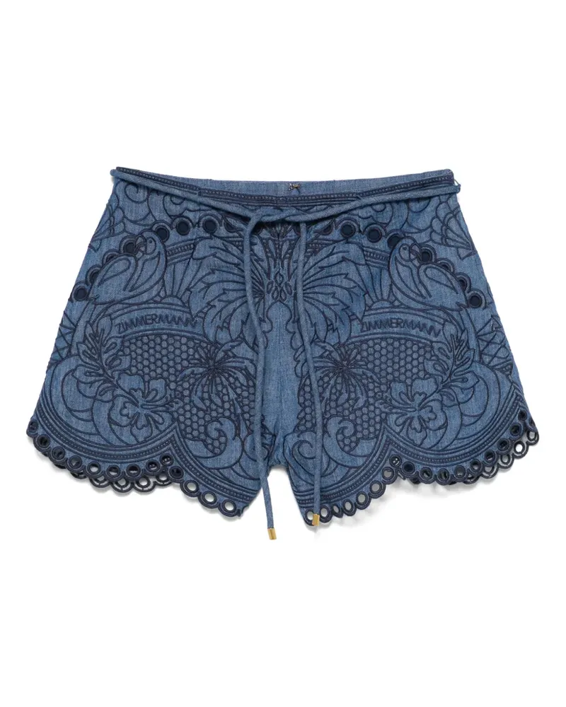 Zimmermann Bestickte Shorts - Blau Blau