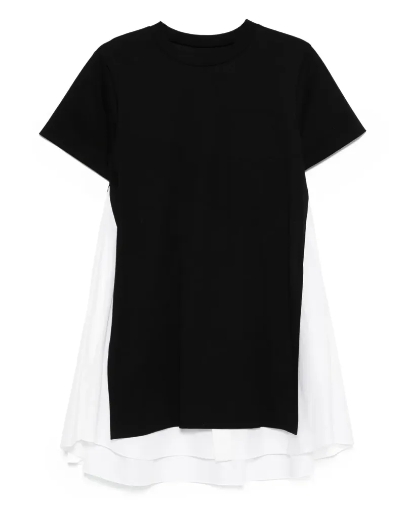 Sacai Minikleid im Layering-Look - Schwarz Schwarz