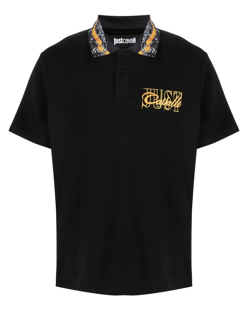 Just Cavalli Poloshirt mit Logo-Print Schwarz