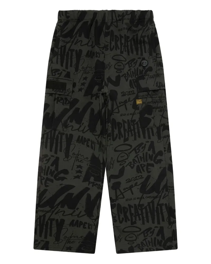 BAPE Hose mit Patch-Print - Grau Grau