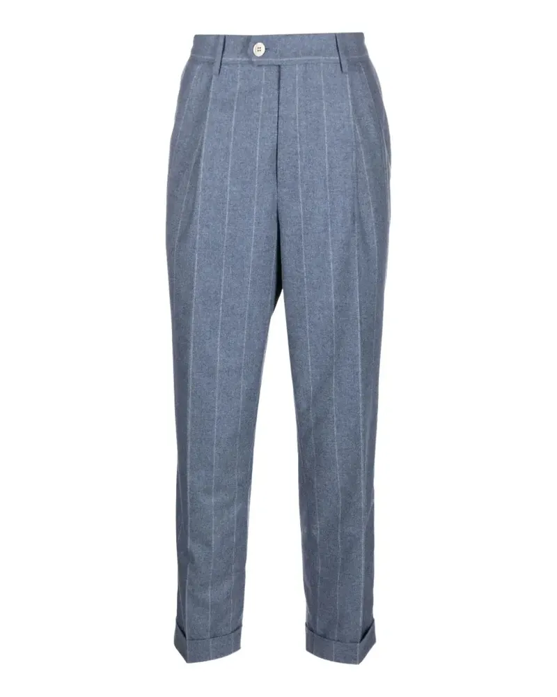 Brunello Cucinelli pinstripe pleated trousers - Grau Grau