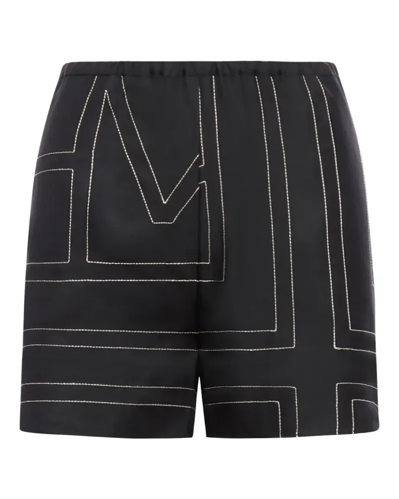 Totême monogram silk pj shorts black - Schwarz Schwarz