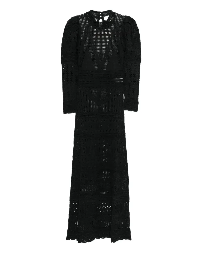 Isabel Marant puff-sleeve crochet dress - Schwarz Schwarz