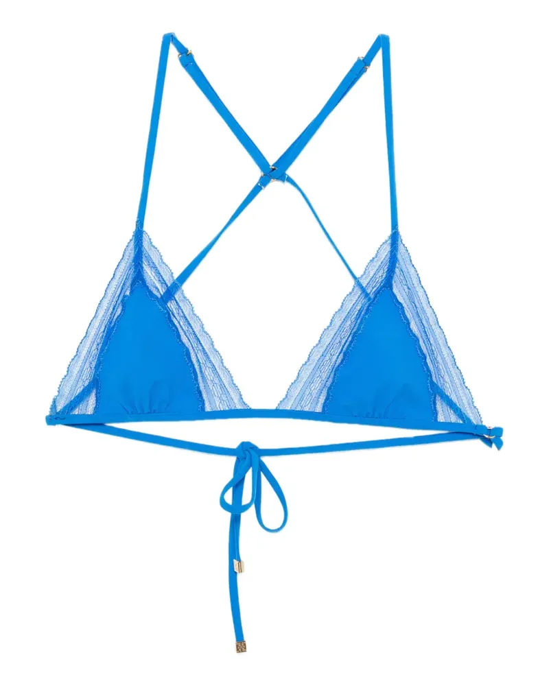 Kiki De Montparnasse Bikinioberteil mit Spitzeneinsatz - Blau Blau
