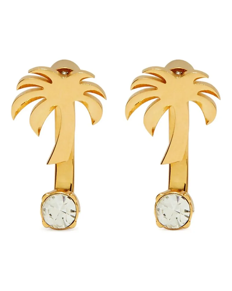Palm Angels Palmen-Ohrringe mit Strass - Gold Gold