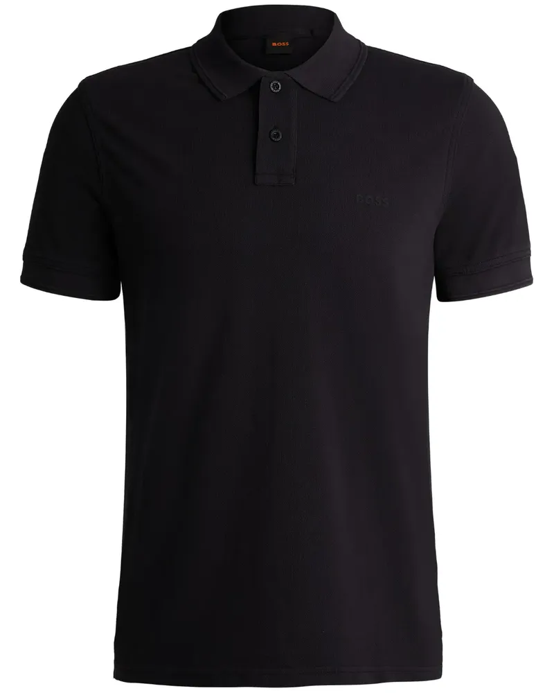 HUGO BOSS Poloshirt mit Logo-Print - Schwarz Schwarz