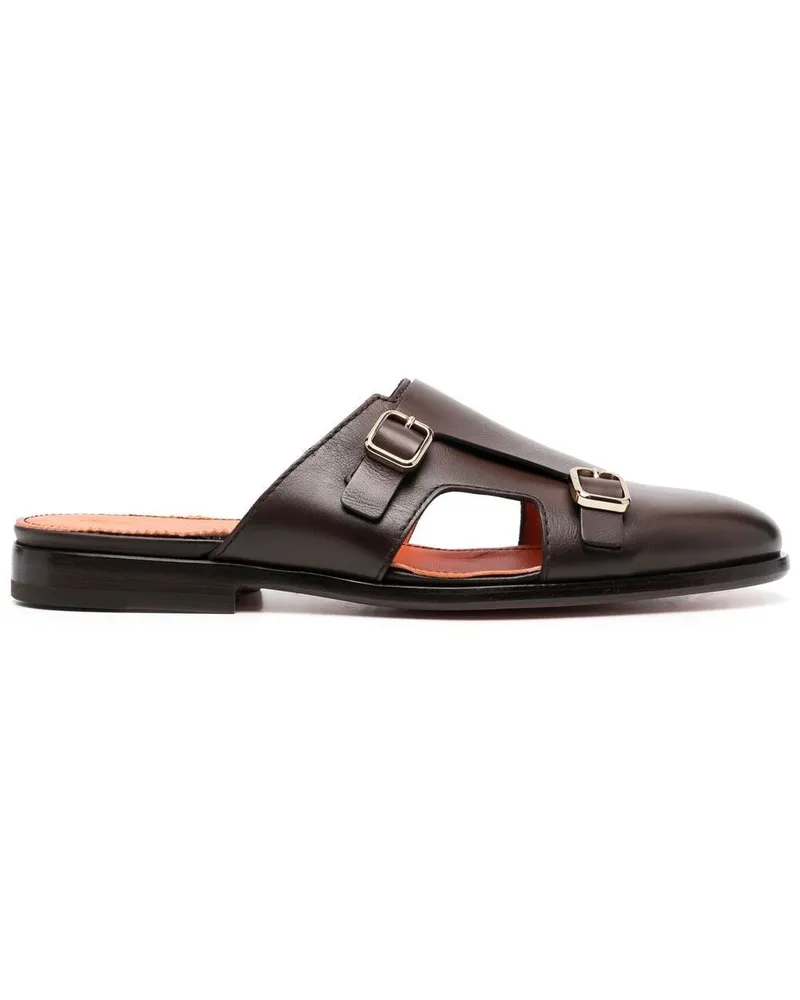 Santoni Mules im Monk-Style Braun