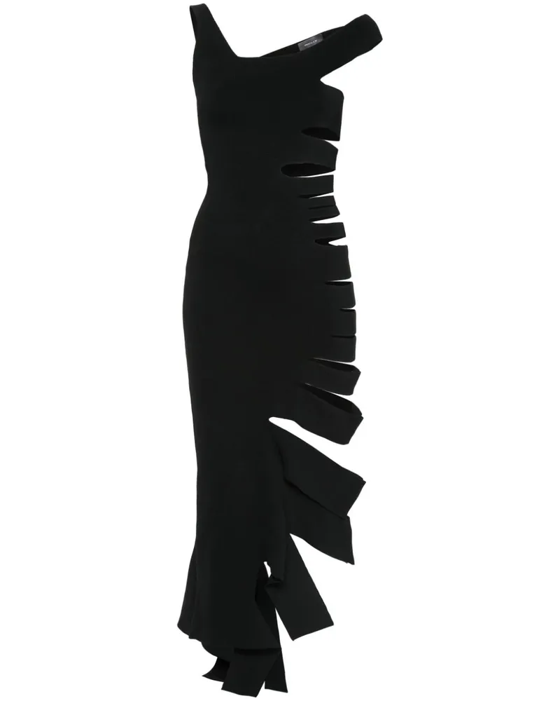 Thierry Mugler Gestricktes Bandage Kleid Schwarz