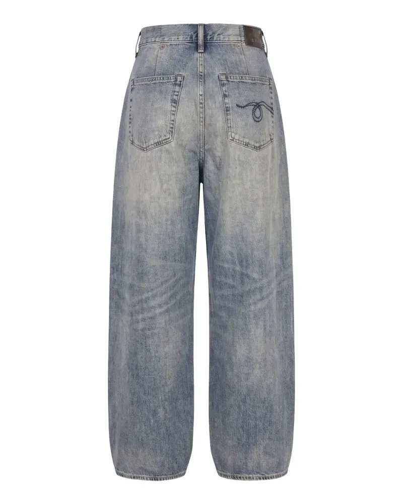 R13 faded-effect pleated jeans - Blau Blau