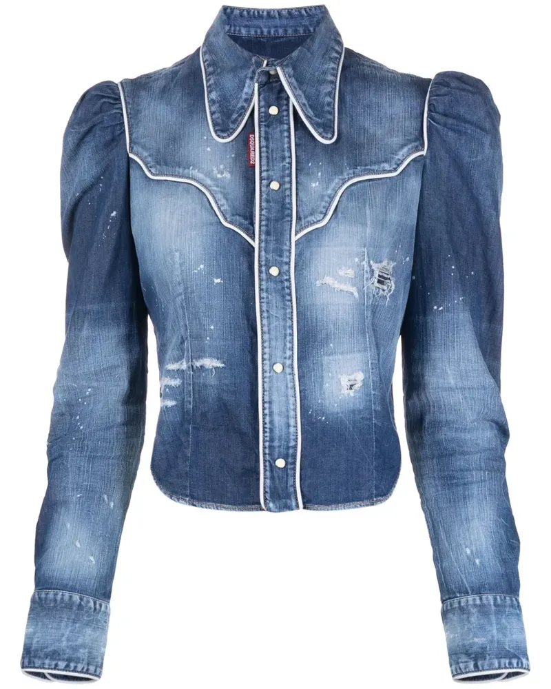 Dsquared2 Hemd mit Western-Style - Blau Blau