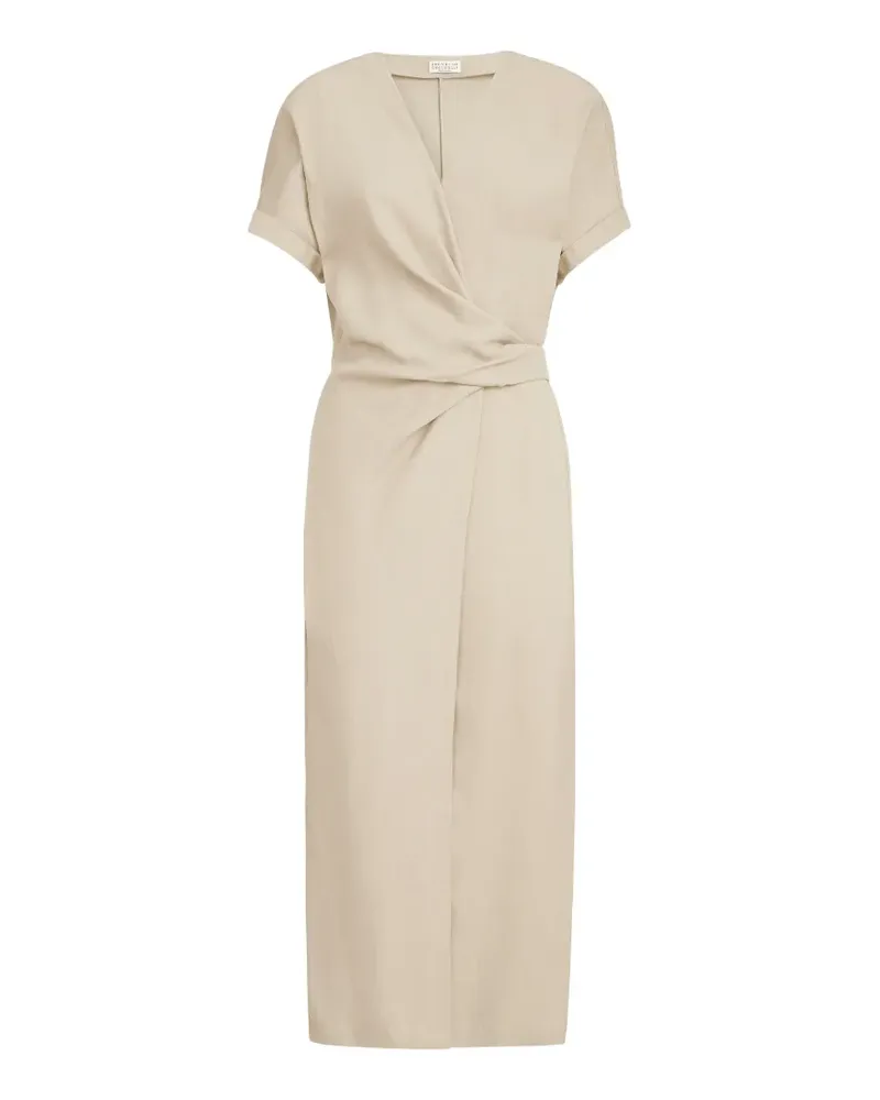 Brunello Cucinelli Wickelkleid mit V-Ausschnitt - Nude Nude