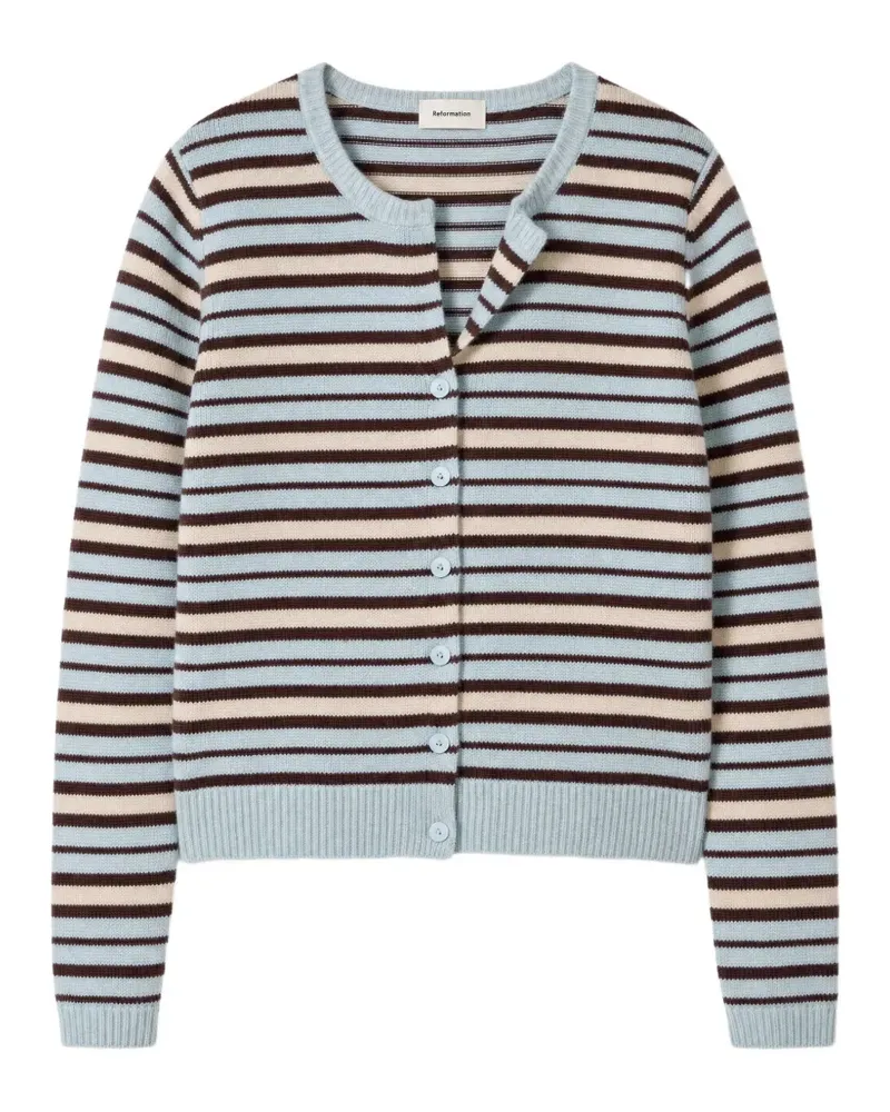 Reformation Clara striped cardigan - Blau Blau
