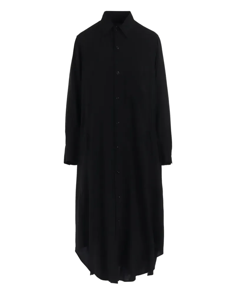 Yohji Yamamoto buttoned midi shirt dress - Schwarz Schwarz