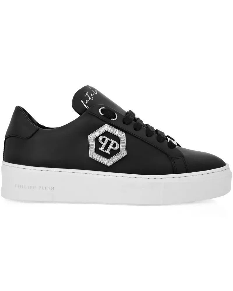 Philipp Plein Sneakers mit Logo-Schild - Schwarz Schwarz
