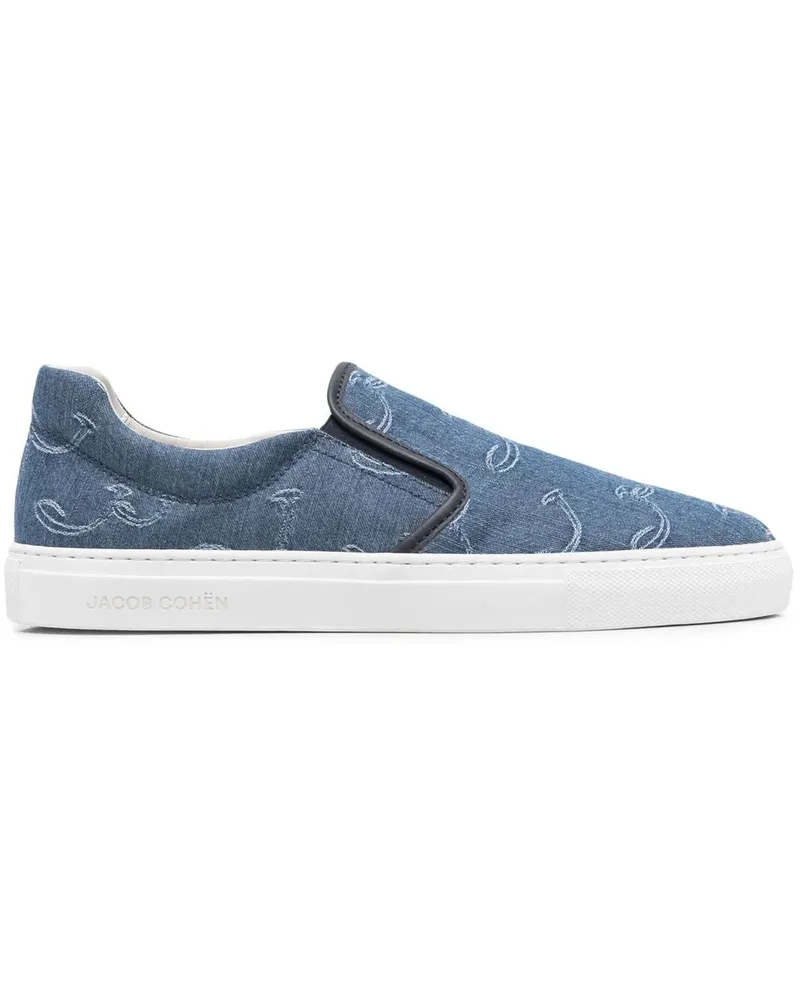 Jacob Cohën Jeans-Sneakers mit Logo-Stickerei - Blau Blau