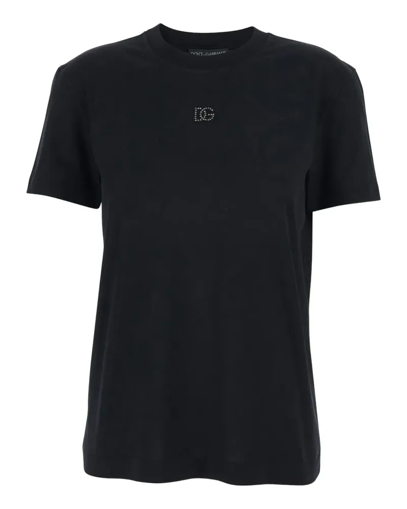 Dolce & Gabbana T-Shirt mit Logo-Stickerei - Schwarz Schwarz