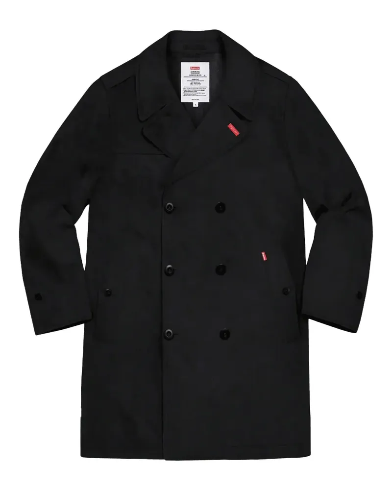 Supreme Being double-breasted trench coat - Schwarz Schwarz