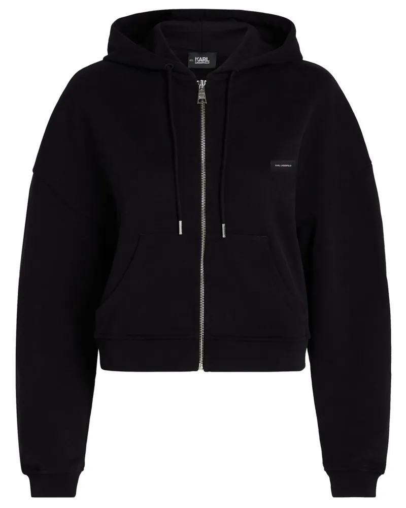 Karl Lagerfeld Kapuzenjacke mit Logo-Patch - Schwarz Schwarz