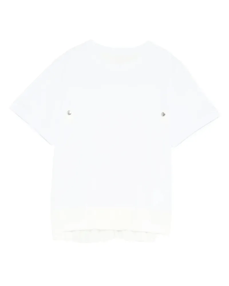 Sacai T-Shirt mit Falten - Weiß Weiß