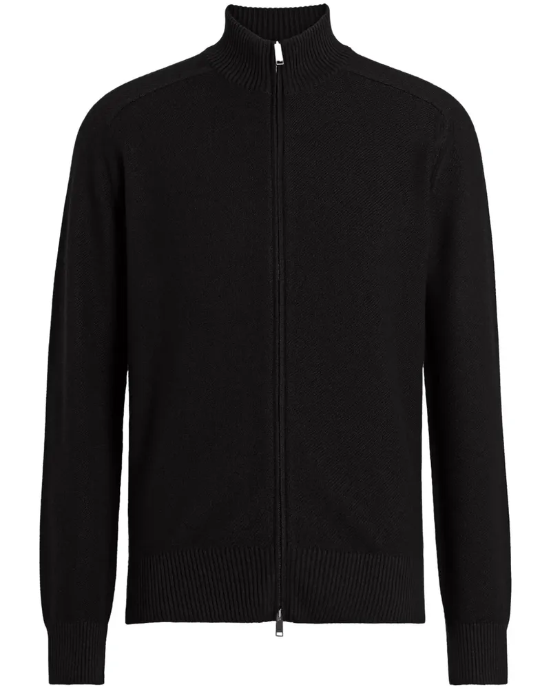 Ermenegildo Zegna Cashseta Cardigan mit Reißverschluss - Schwarz Schwarz