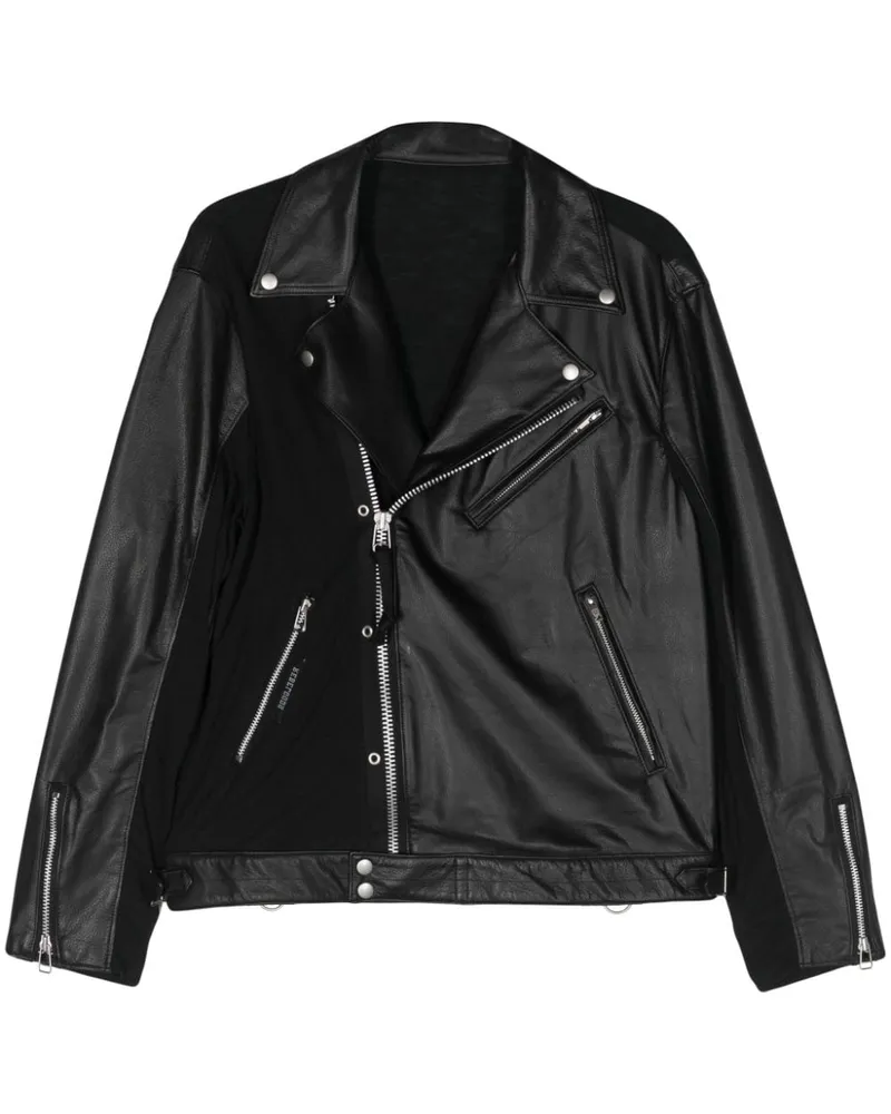 Undercover Bikerjacke mit Einsätzen - Schwarz Schwarz
