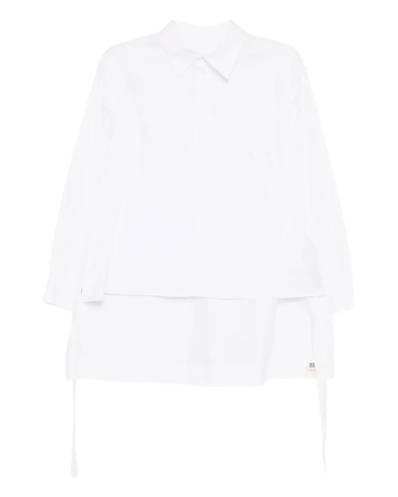 Yohji Yamamoto waist-gathered shirt - Weiß Weiß