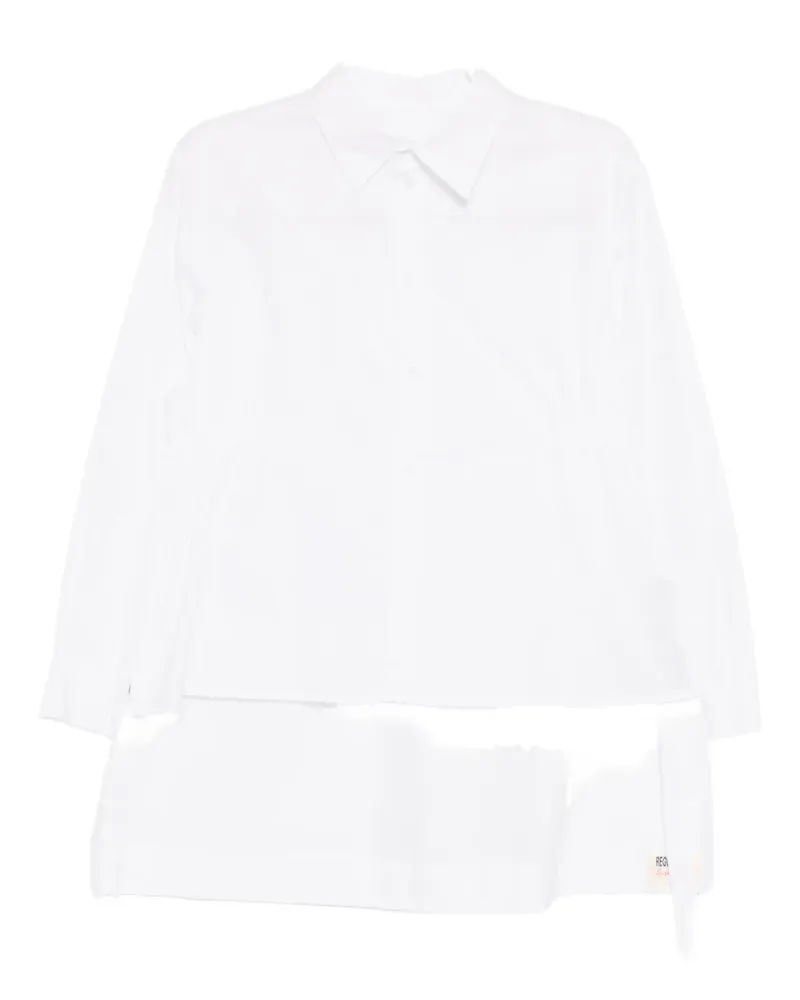 Yohji Yamamoto waist-gathered shirt - Weiß Weiß