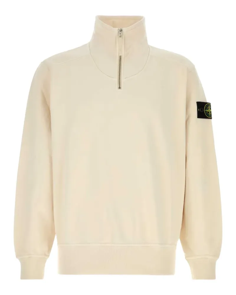 Stone Island logo-patch quarter-zip sweater - Nude Nude