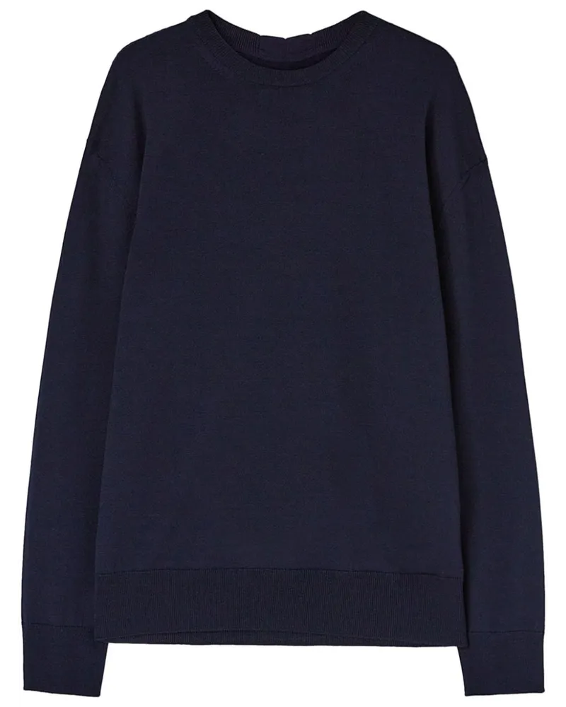 Jil Sander Fein gestrickter Pullover - Blau Blau