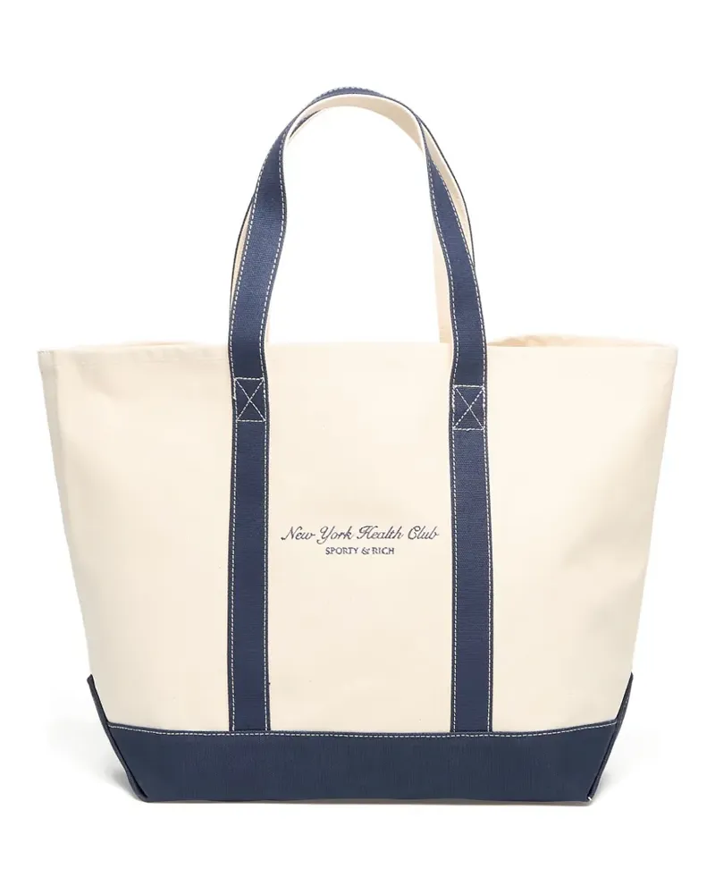 SPORTY & RICH Shopper mit Logo-Print - Nude Nude