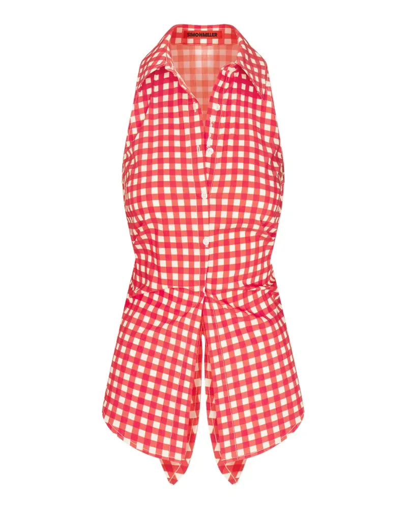 Simon Miller Loch gingham-check sleeveless top - Rot Rot