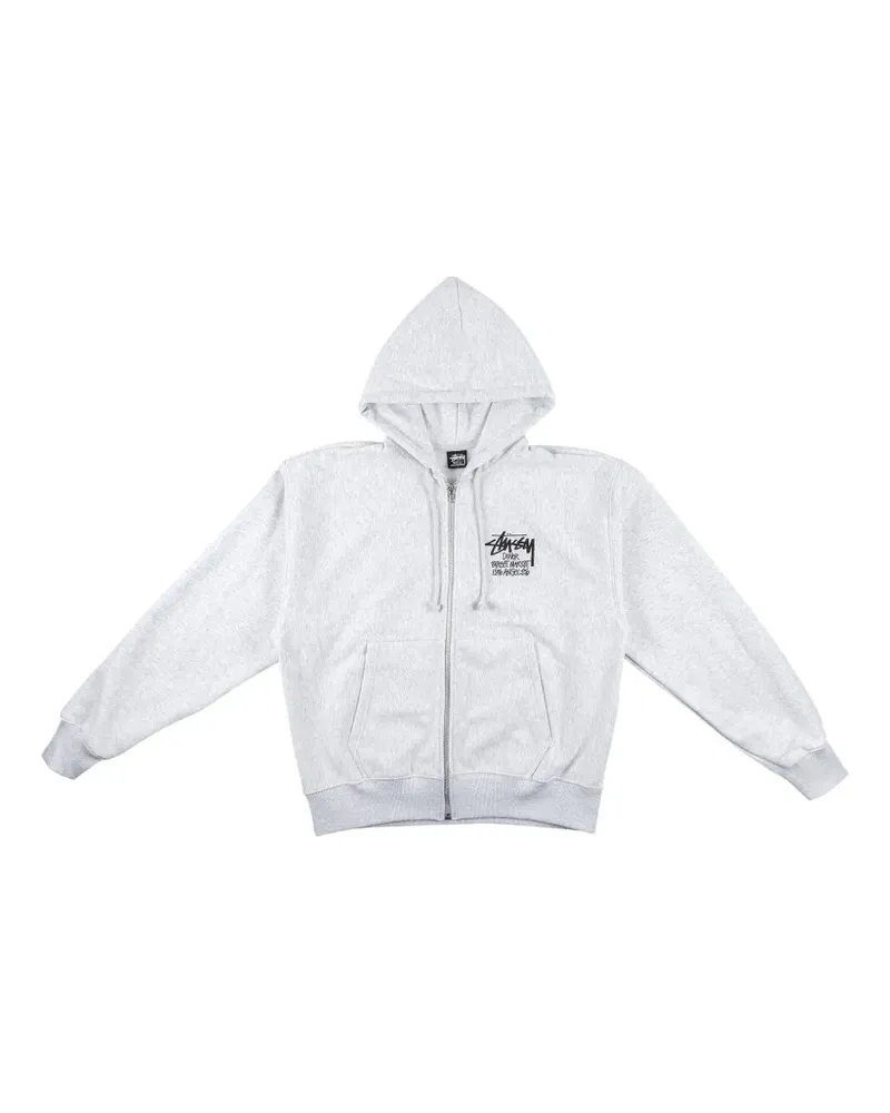 Stüssy Dover Street Market Los Angeles Kapuzenjacke mit Reißverschluss - Grau Grau