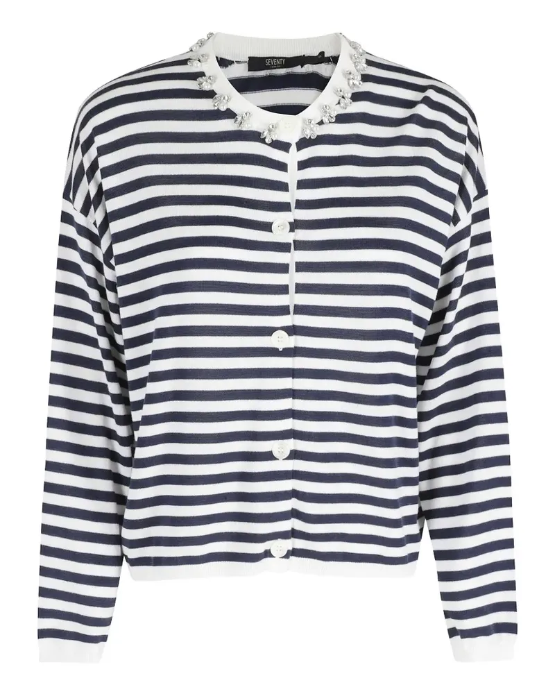Seventy striped embellished cardigan - Blau Blau