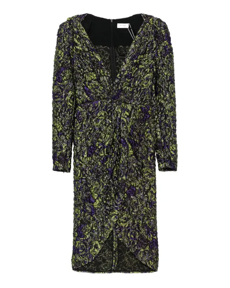 Balmain cloqué V-neck midi dress - Grün Grün