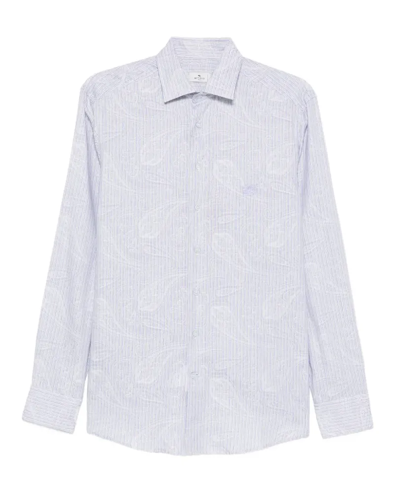 Etro paisley-print striped shirt - Blau Blau