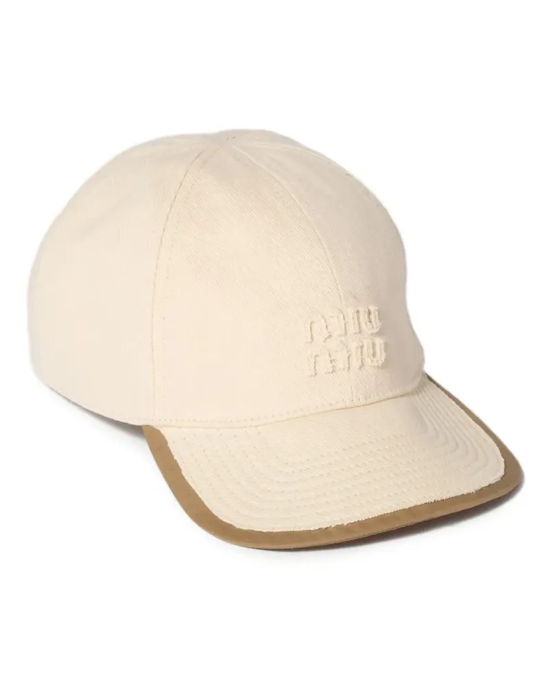 Miu Miu Drill und Popeline Baseballkappe - Nude Nude