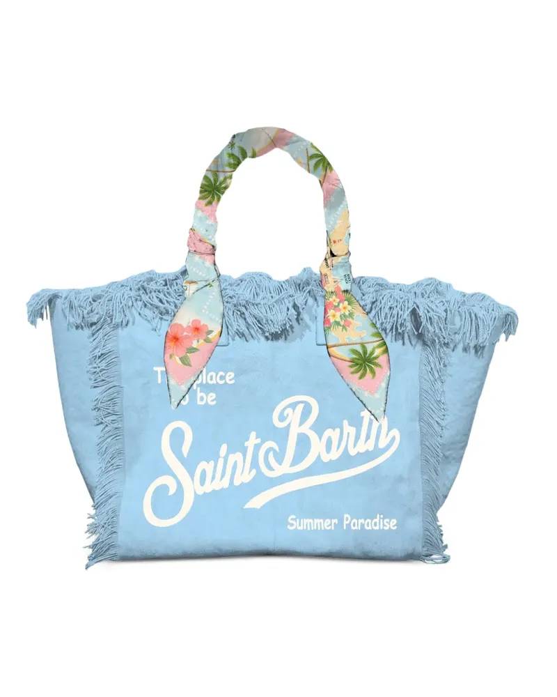 MC2 Saint Barth Vanity Shopper mit Fransen - Blau Blau