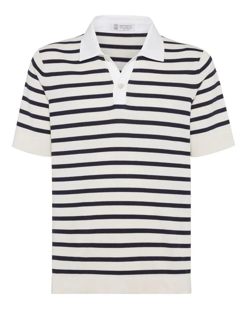 Brunello Cucinelli Klassisches Poloshirt - Weiß Weiß